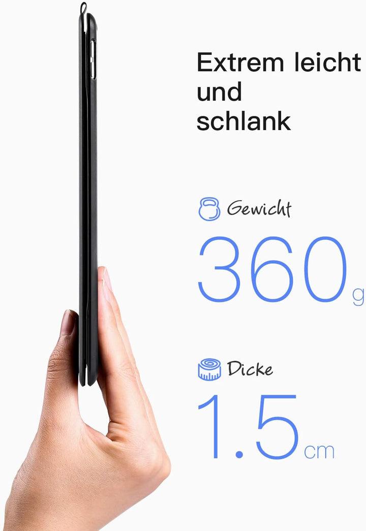 Inateck Ultraleichte Tastatur Hülle für iPad 2021(9th Gen)/iPad 2020(8th Gen)/iPad 2019(7th Gen) 10.