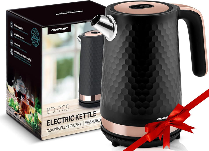 Berdsen Wasserkocher Mit Kalkfilter 1,7 L Fassungsvermögen 2200 Watt Pirouettenbasis Wasser Kocher L