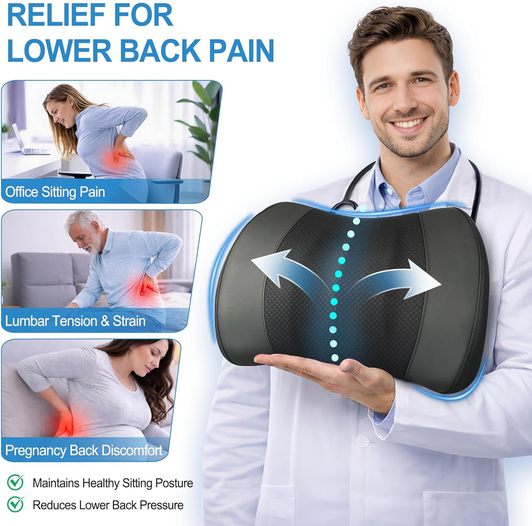 Lofty Aim Lendenwirbelstützkissen: Memory Foam Lendenkissen zur Schmerzlinderung im unteren Rücken -