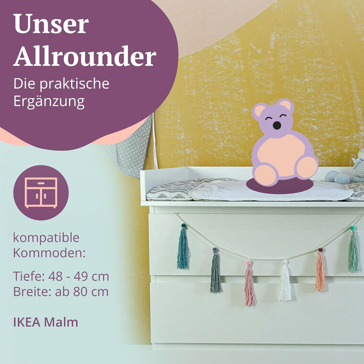 Puckdaddy® Espen | Wickelaufsatz passend für IKEA Malm Kommode u.Ä. | 80x78x10 cm | Wickelauflage au
