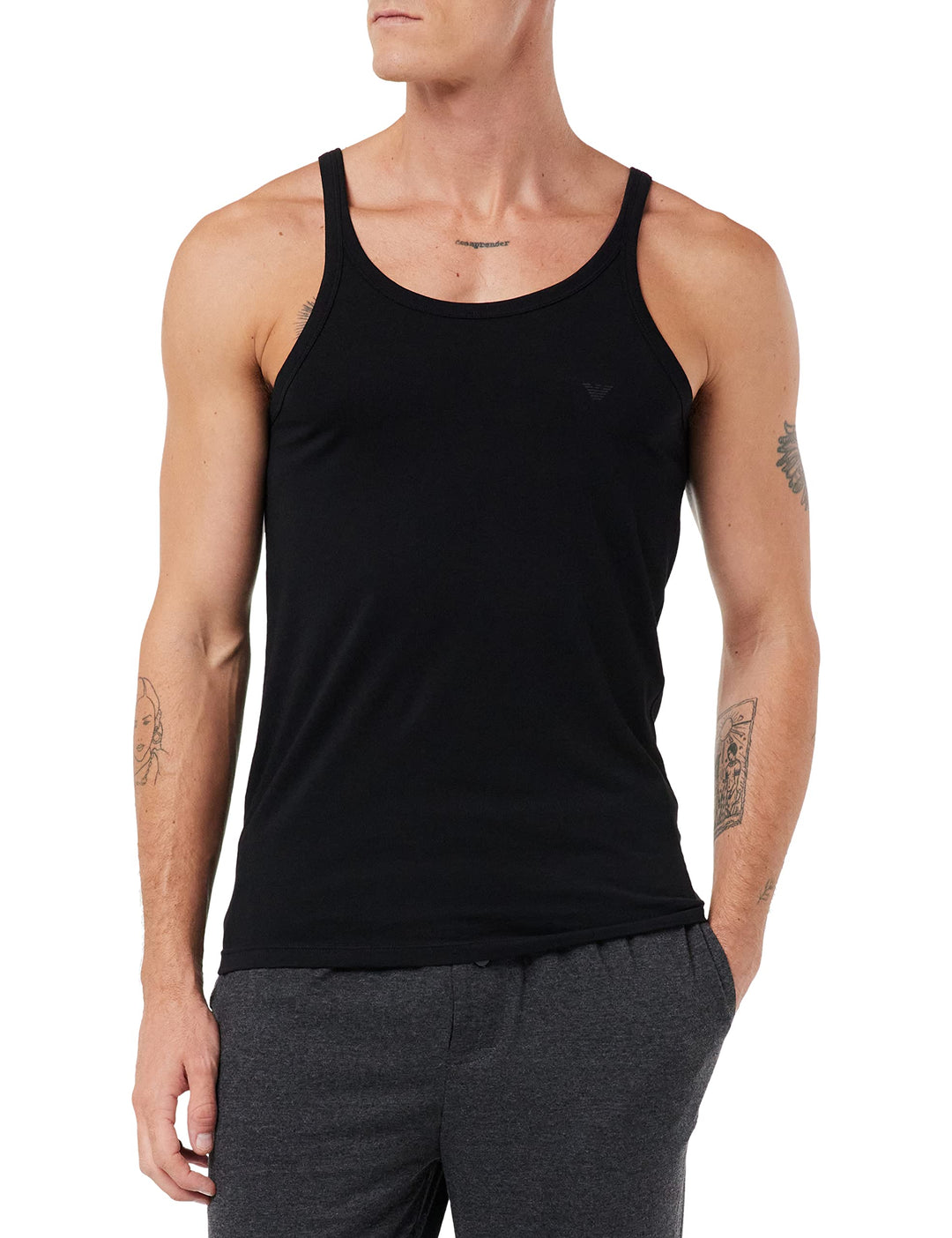 Emporio Armani Herren Schlafanzugoberteil (2er Pack), Schwarz, M S Black/Black, S Black/Black