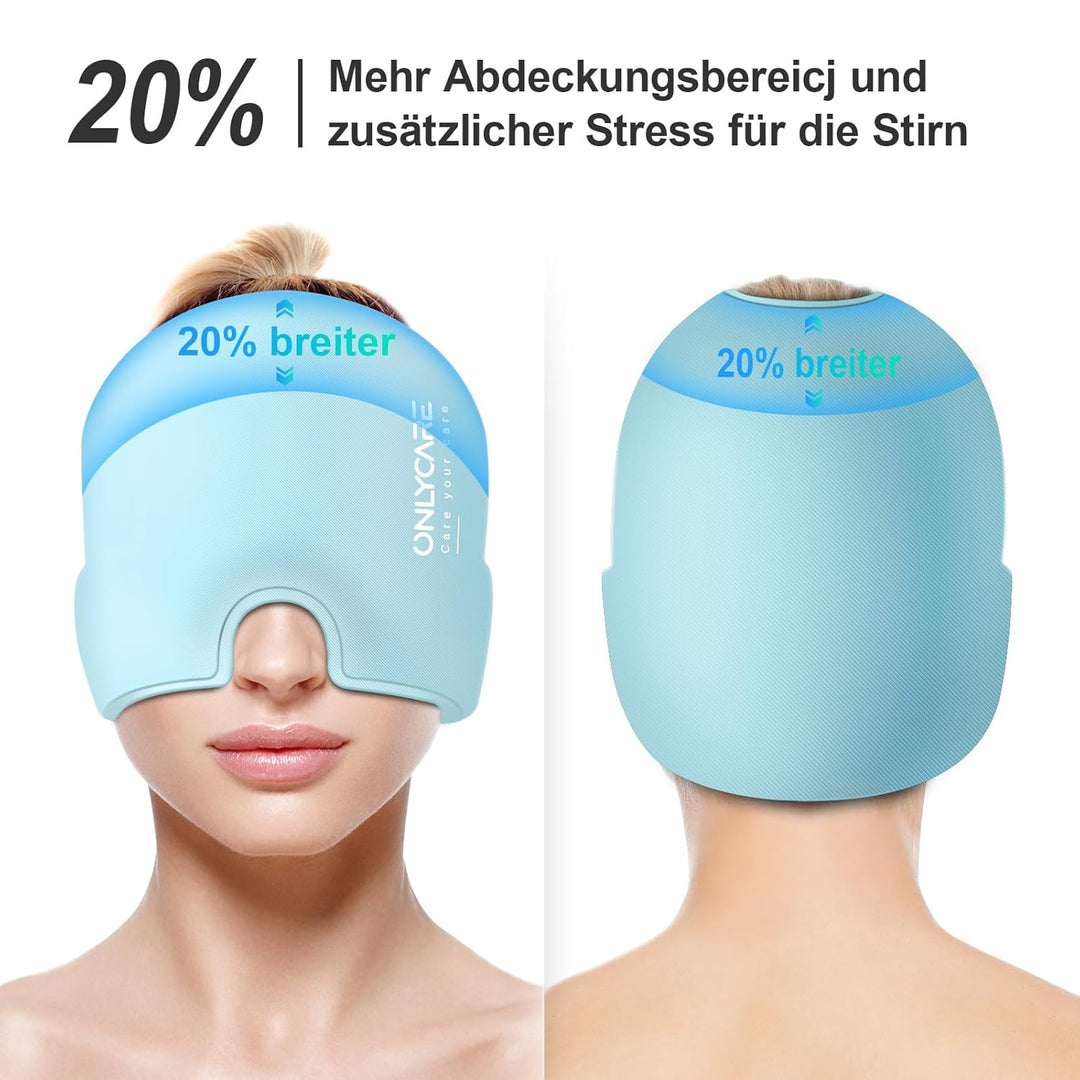 ONLYCARE Migräne Maske Migräne Mütze Migräne Relief Cap, Headache Relief Hat Kühlmaske Kühlmütze Kop