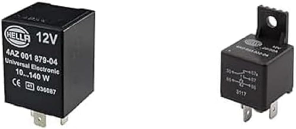 HELLA 4AZ 001 879-041 Blinkgeber - 12V - 3-polig - Anbau - mit Halter & 4RD 933 332-041 Relais, Arbe