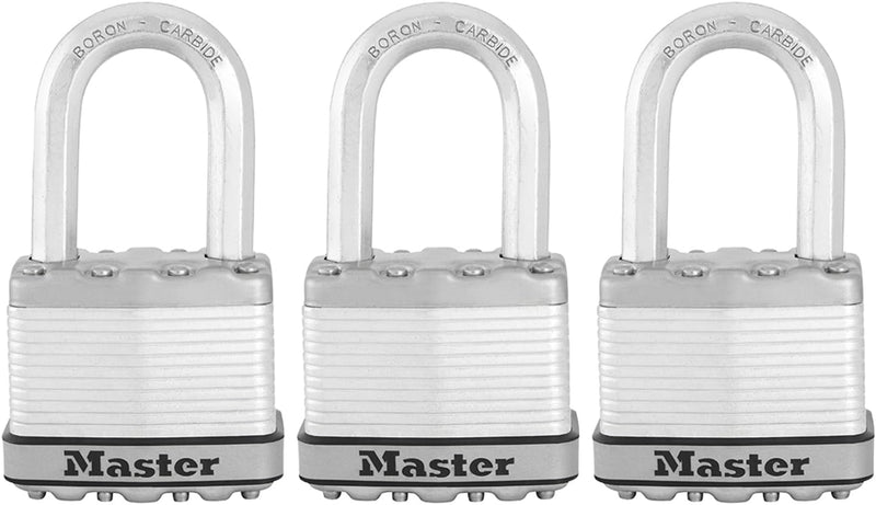 MASTER LOCK Hochleistungsvorhängeschloss [Schloss mit Schlüssel] [Laminierter Stahl] [Wetterfest] M5