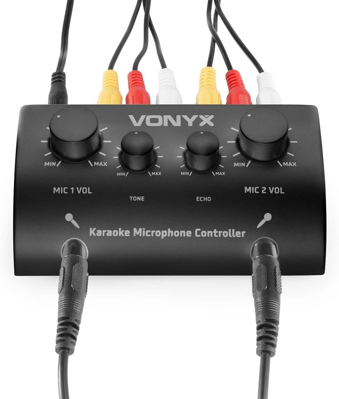 Vonyx AV430B Karaokeanlage, Karaoke Set mit 2x-Karaokemikrofon und Mischpult – Schwarz