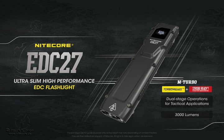 Nitecore EDC27-3000 Lumen, OLED-Display, USB-C