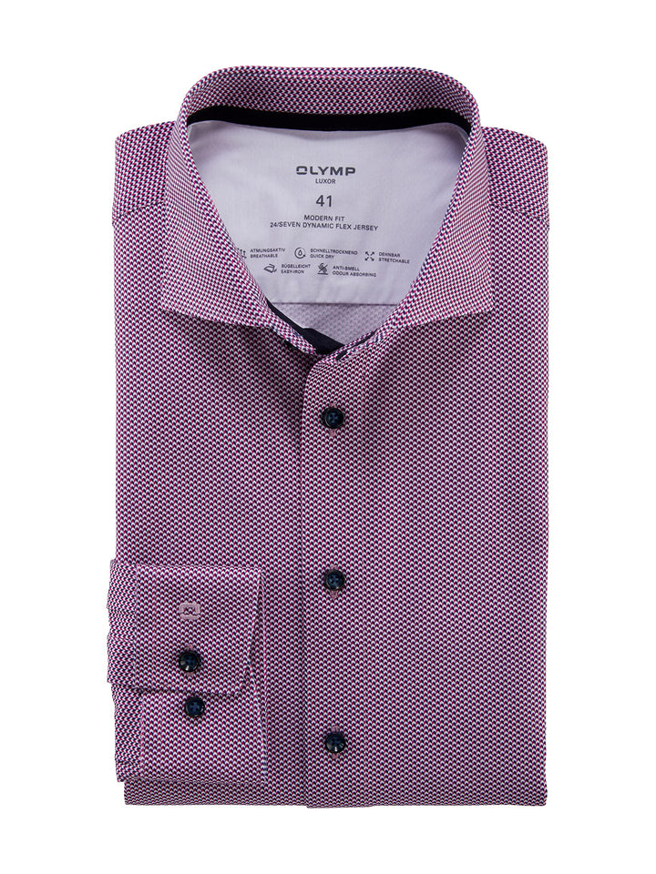 OLYMP Herren Businesshemd Langarm Luxor 24/Seven,modern fit,Kent-Kragen 37 Fuchsia 95, 37 Fuchsia 95