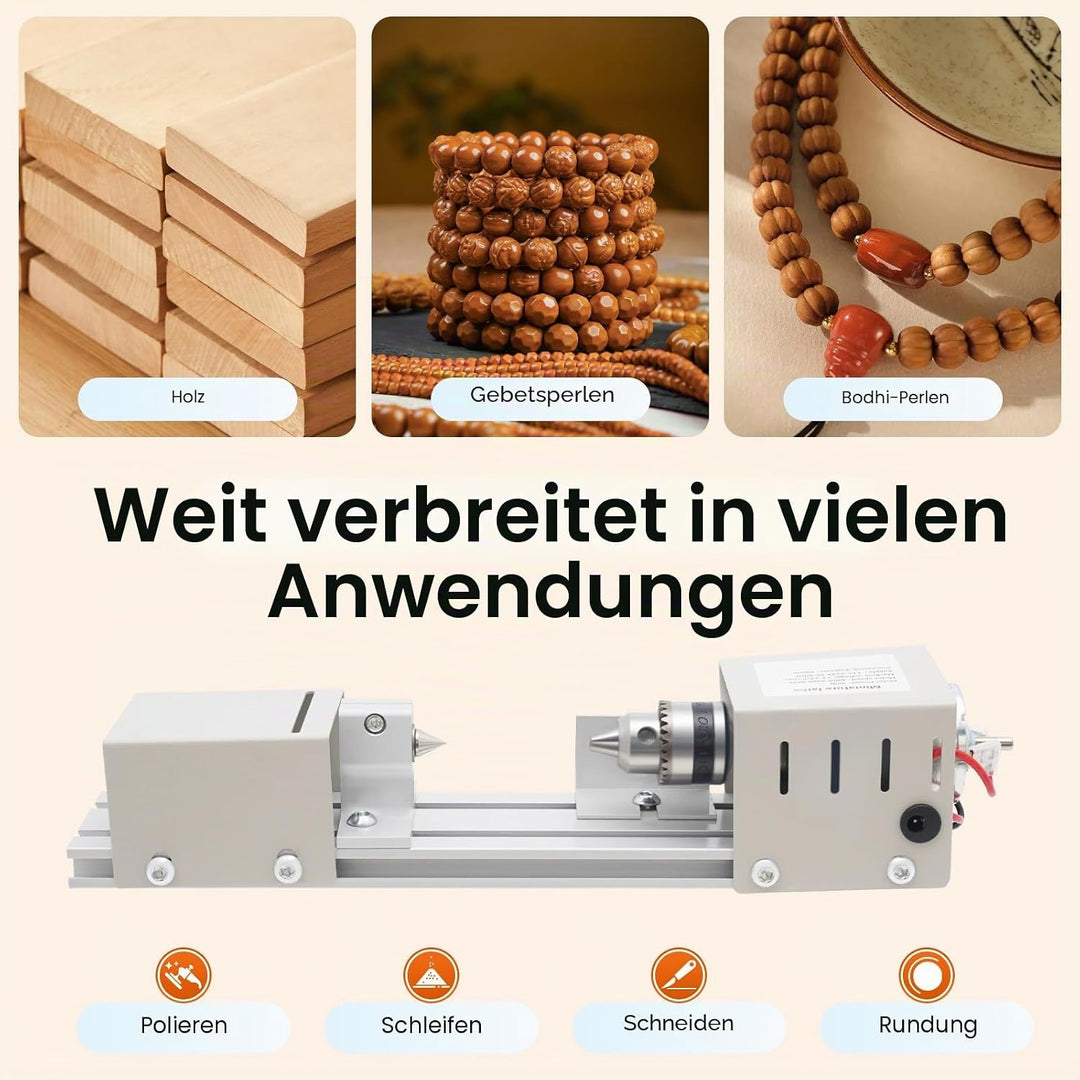 7Stufen Metalldrehmaschine,Mini Drehmaschine Drehbank Tischdrehbank Diy Holzbearbeitung Drechselbank