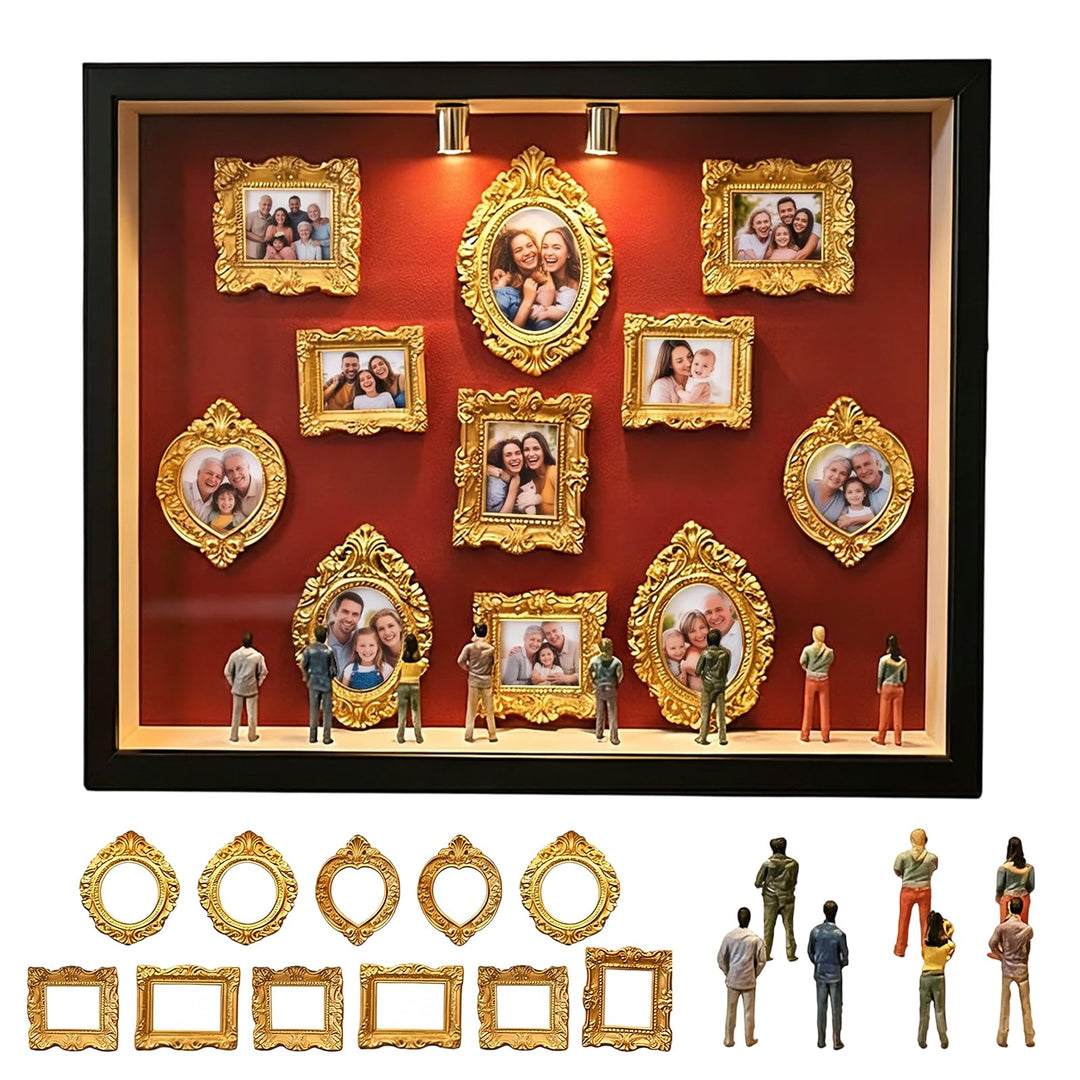 DIY Mini Museum Silhouette Box, Mini Figuren Menschen Museum, Foto Erinnerungsanzeige Set mit 11 Min