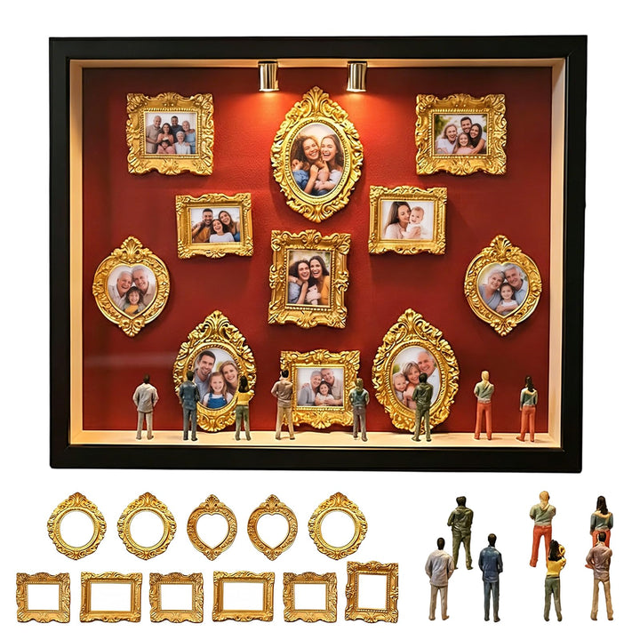 DIY Mini Museum Silhouette Box, Mini Figuren Menschen Museum, Foto Erinnerungsanzeige Set mit 11 Min