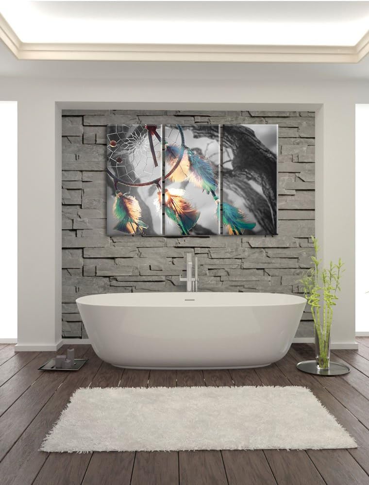 Pixxprint Traumfänger als Leinwandbild/Grösse: 3 Teilig (120x80) cm/Wandbild/Kunstdruck/fertig bespa