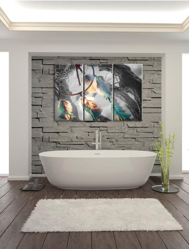 Pixxprint Traumfänger als Leinwandbild/Grösse: 3 Teilig (120x80) cm/Wandbild/Kunstdruck/fertig bespa