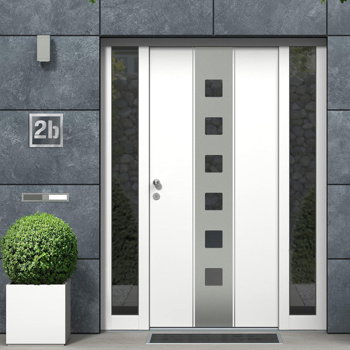 Hausnummer aus V2A Edelstahl 120x120mm - Anthrazit Metallic - Wetterfest Rostfrei Individuell anpass
