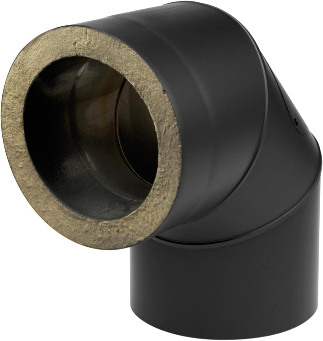 raik Rauchrohrbogen/Ofenrohrbogen 90° Coltherm Doppelwandig mit Isolierung Durchmesser 150 mm mit Re