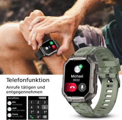 Deunis X3 Smartwatch Herren 1,83 Zoll mit Telefonfunktion, Fitness Tracker, Schlafmonitor, Schrittzä