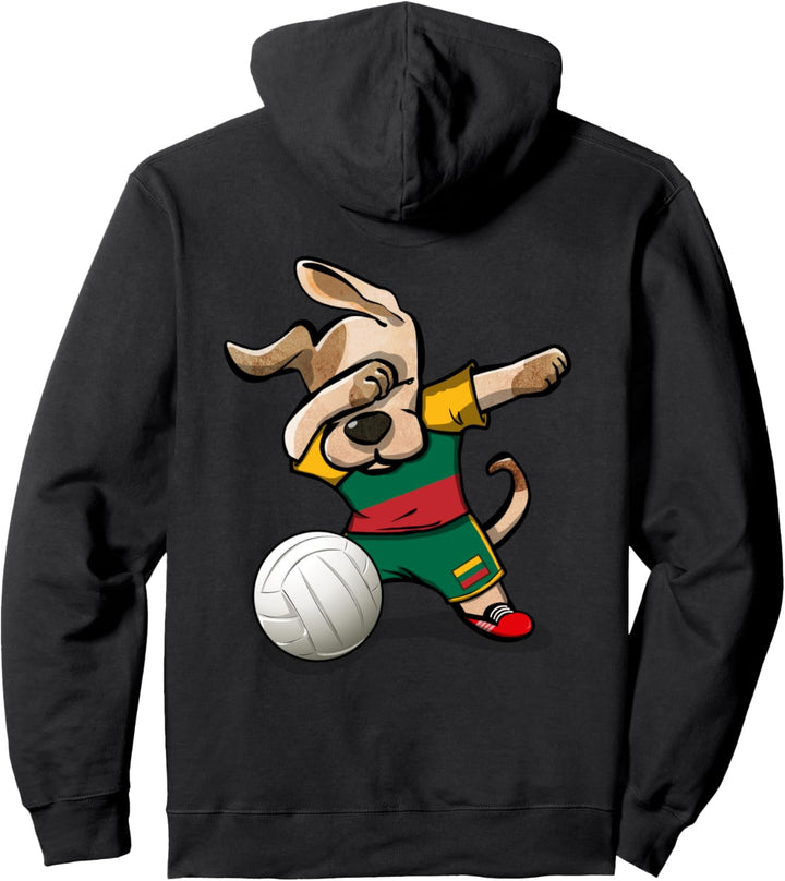 Lustiger Tupfender Hund Litauen Volleyball Litauische Flagge Pullover Hoodie