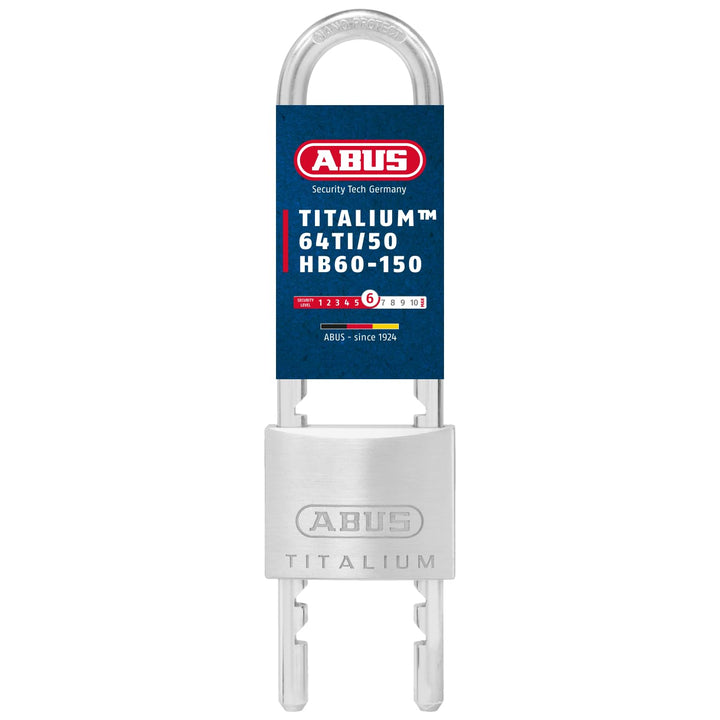 ABUS Vorhängeschloss Titalium 64TI/50HB60-150 mit hohem, ausziehbarem Bügel - Kellerschloss mit Schl