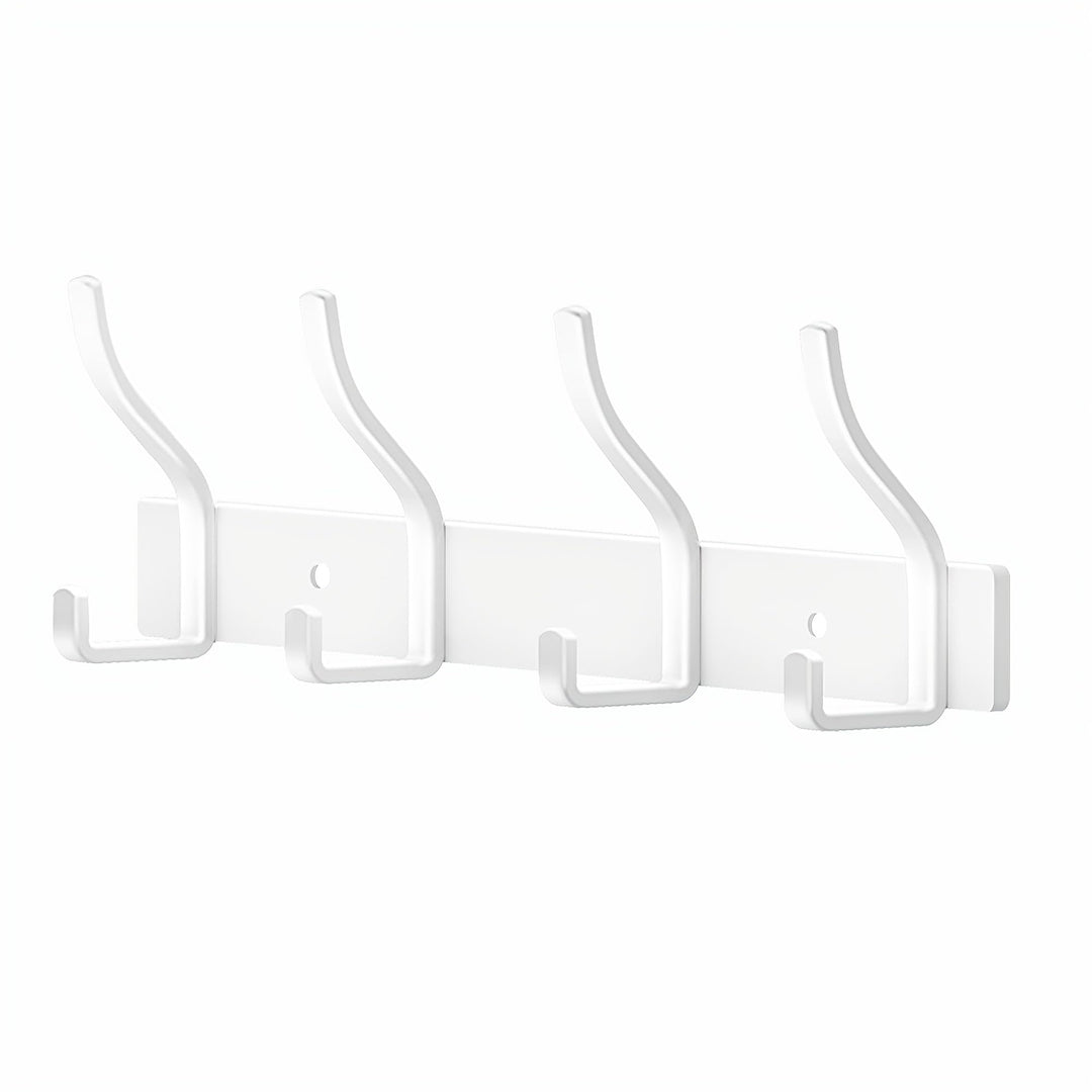 Garderobenhaken Edelstahl Garderobenleiste Weiss Kleiderhaken Wand Wandhaken Garderobe mit 4 Haken,