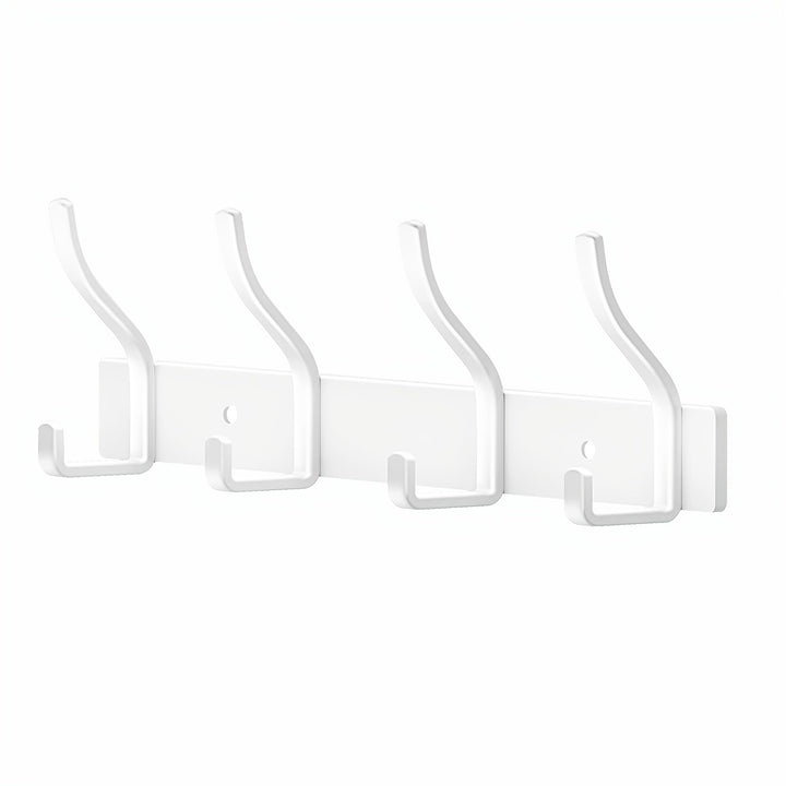 Garderobenhaken Edelstahl Garderobenleiste Weiss Kleiderhaken Wand Wandhaken Garderobe mit 4 Haken,
