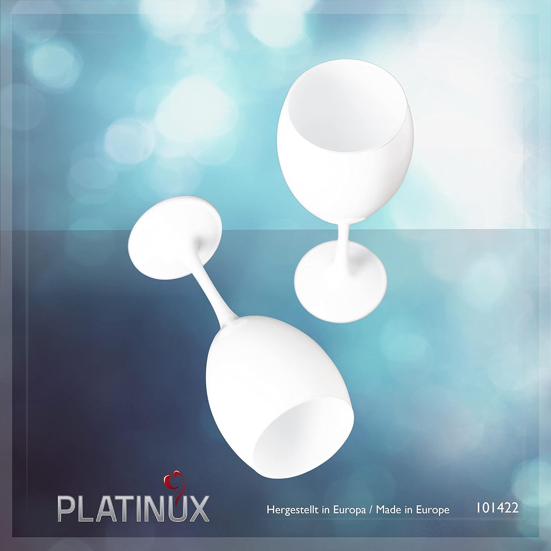 PLATINUX Weisse Weingläser Set 6 Teilig 320ml aus Glas massiv Getränkeglas Weissweingläser Rotweingl