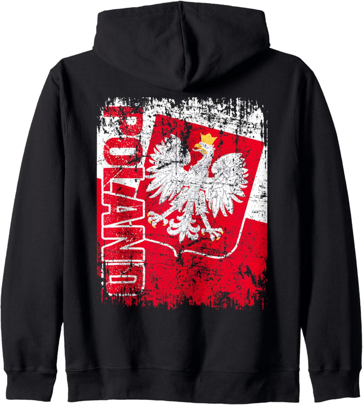 POLEN Flagge | Damen Herren Kinder POLSKA POLEN Kapuzenjacke