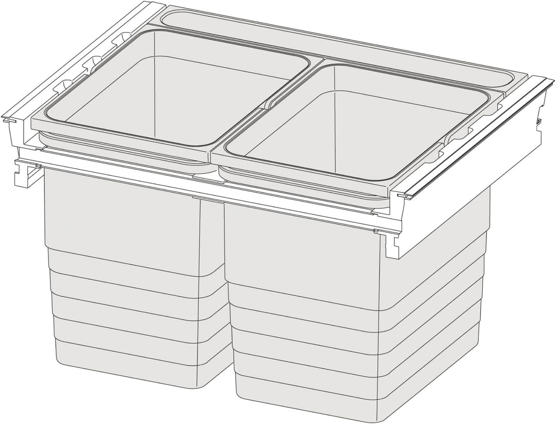 Ninka Hängerahmen für Mülltrennsystem eins2fünf KB 500 NL 400mm, Kunststoff dunkelgrau KB 500/NL 400