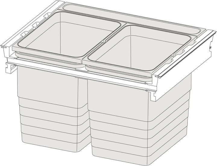Ninka Hängerahmen für Mülltrennsystem eins2fünf KB 500 NL 400mm, Kunststoff dunkelgrau KB 500/NL 400