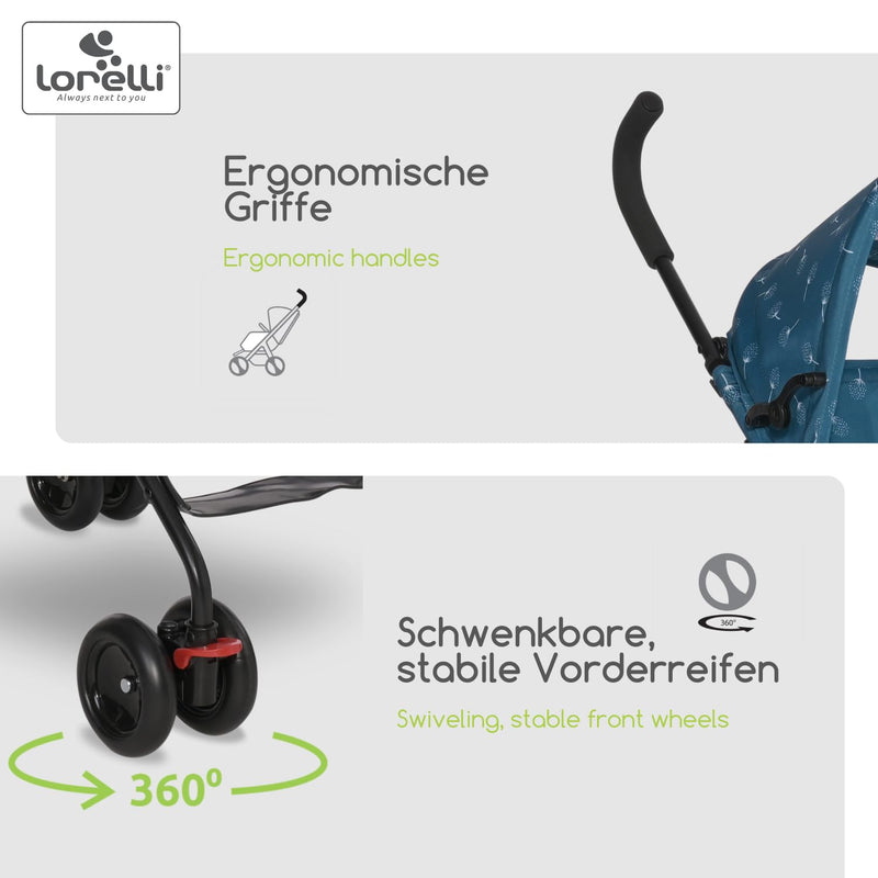 Lorelli Ultra Leichter Buggy Kinderwagen Vaya - nur 4,7kg - Kompakter Sportsitz bis 15kg, Sitzbuggy