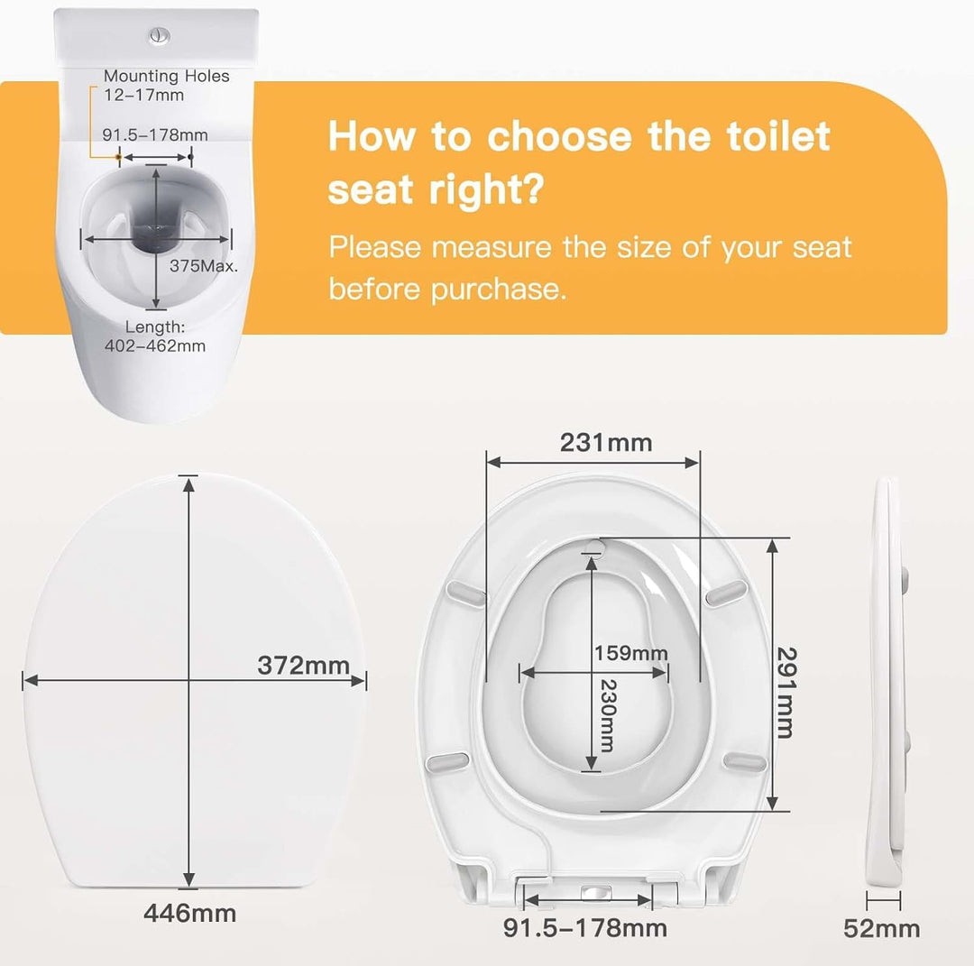 Pipishell WC Sitz, Toilettendeckel mit Absenkautomatik, Magnetisch zu befestigenden Toilettensitz fü