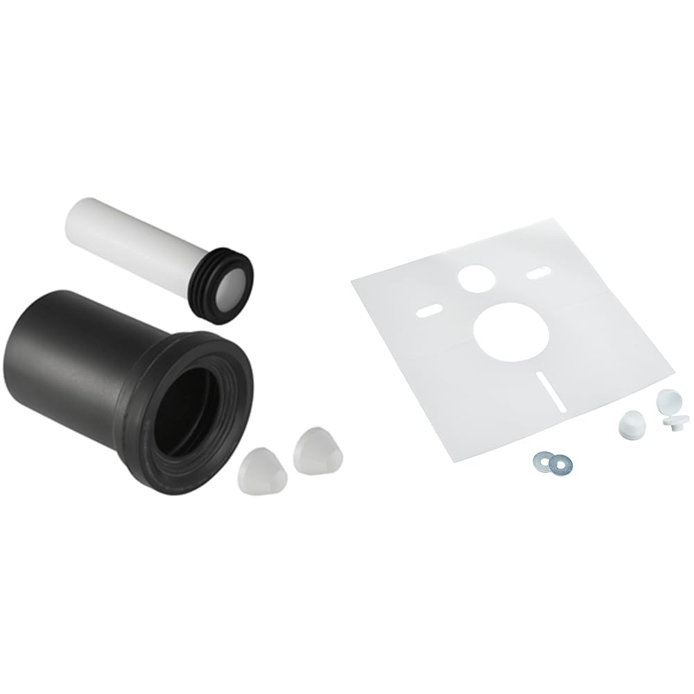 Geberit 152.426.46.1 Anschlussset für Wand-WC PE d90 / 110, 180mm mit Deckkappen &amp; Sanit 16.002.00.0