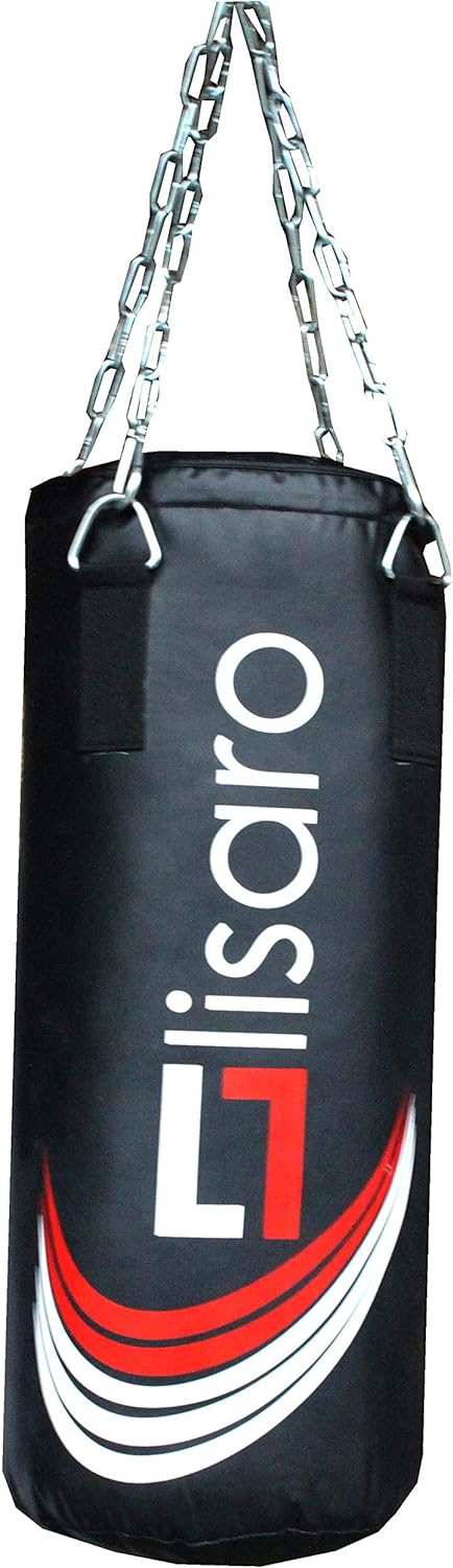Lisaro Profi Boxsack/Sandsack, Jugend Boxsack, inkl. Vierpunkt-Kette, Size 70 X 30cm, Ca.12 kg gefül