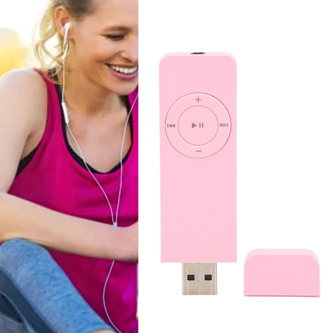 ASHATA MP3-Player, USB-MP3-Player, Schüler-MP3-Player, Walkman, Verlustfreier Sound, Plug-in-Speiche