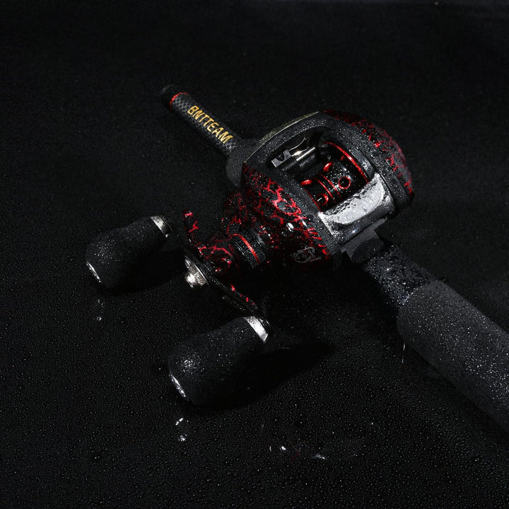 BNTTEAM Mini 19BB Baitcasting-Rolle und Ruten Kombination Spincasting-Sets aus Hartkohlefaser telesk