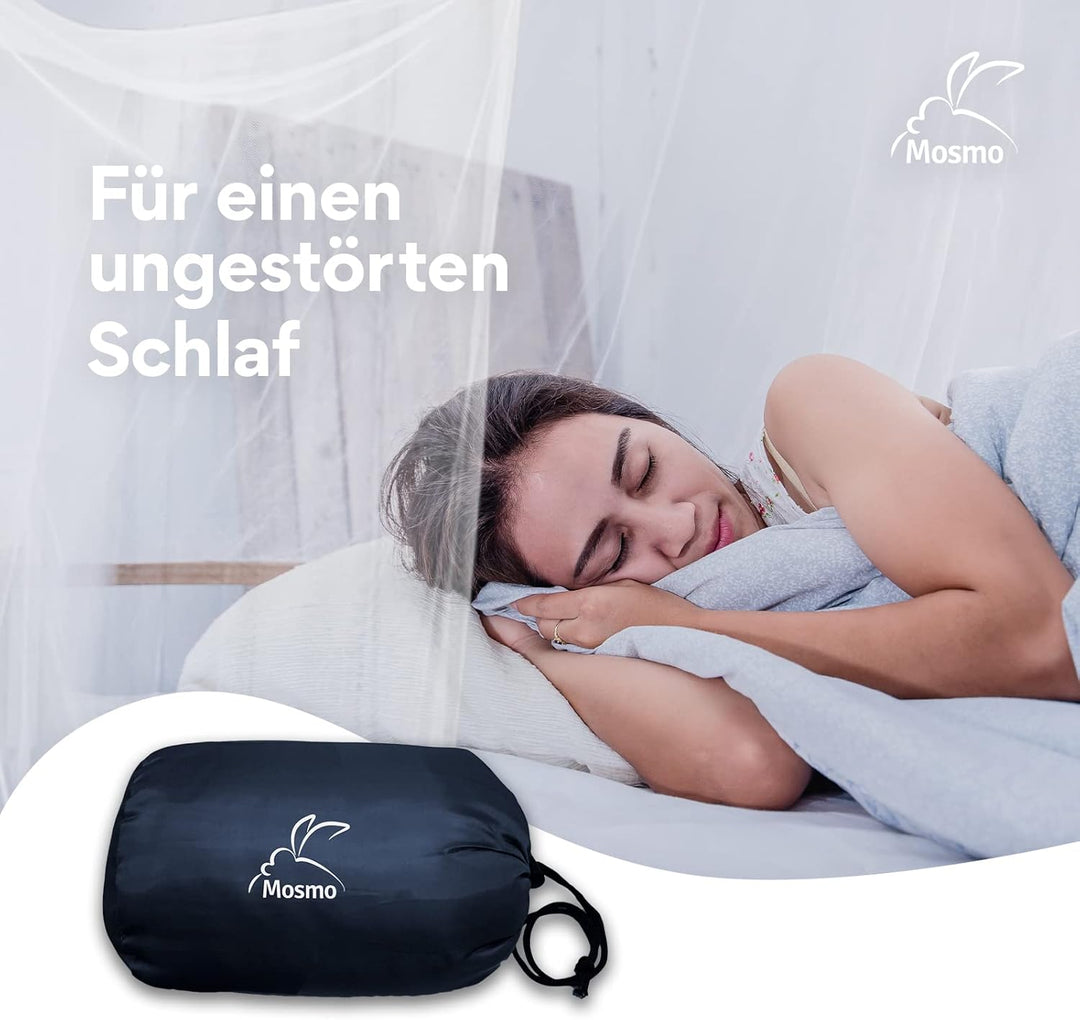 Moskitonetz Doppelbett 210x210x220cm 8 Aufhängepunkte m. Klebehaken - Mückennetz Bett für Einzelbett
