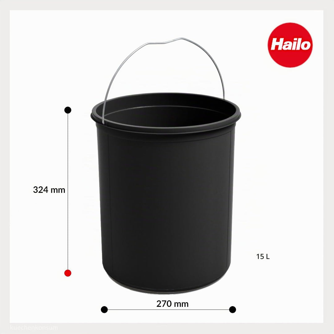 Hailo Inneneimer 15 Liter schwarz - 1138739, 15 Liter