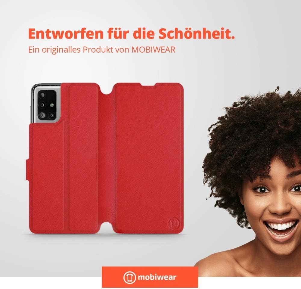Mobiwear | Echt Lederhülle | Kompatibel mit Samsung Galaxy M51, Made in EU handyhülle, Slim Leather