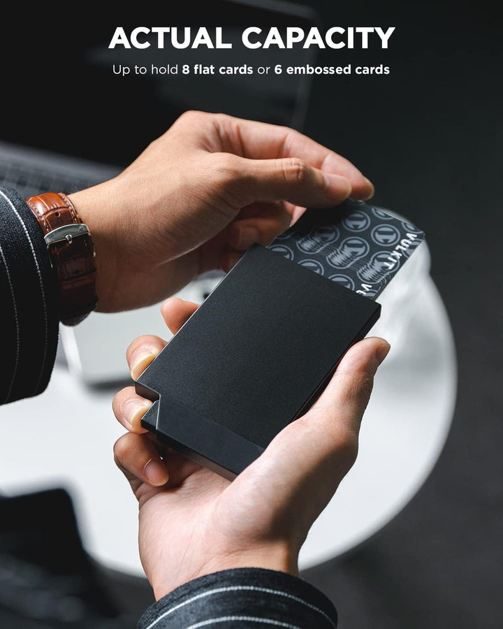 VULKIT Kartenetui Herren Metall Pop Up Kreditkartenetui Damen RFID Blocker Kartenhülle Slim Geldbörs