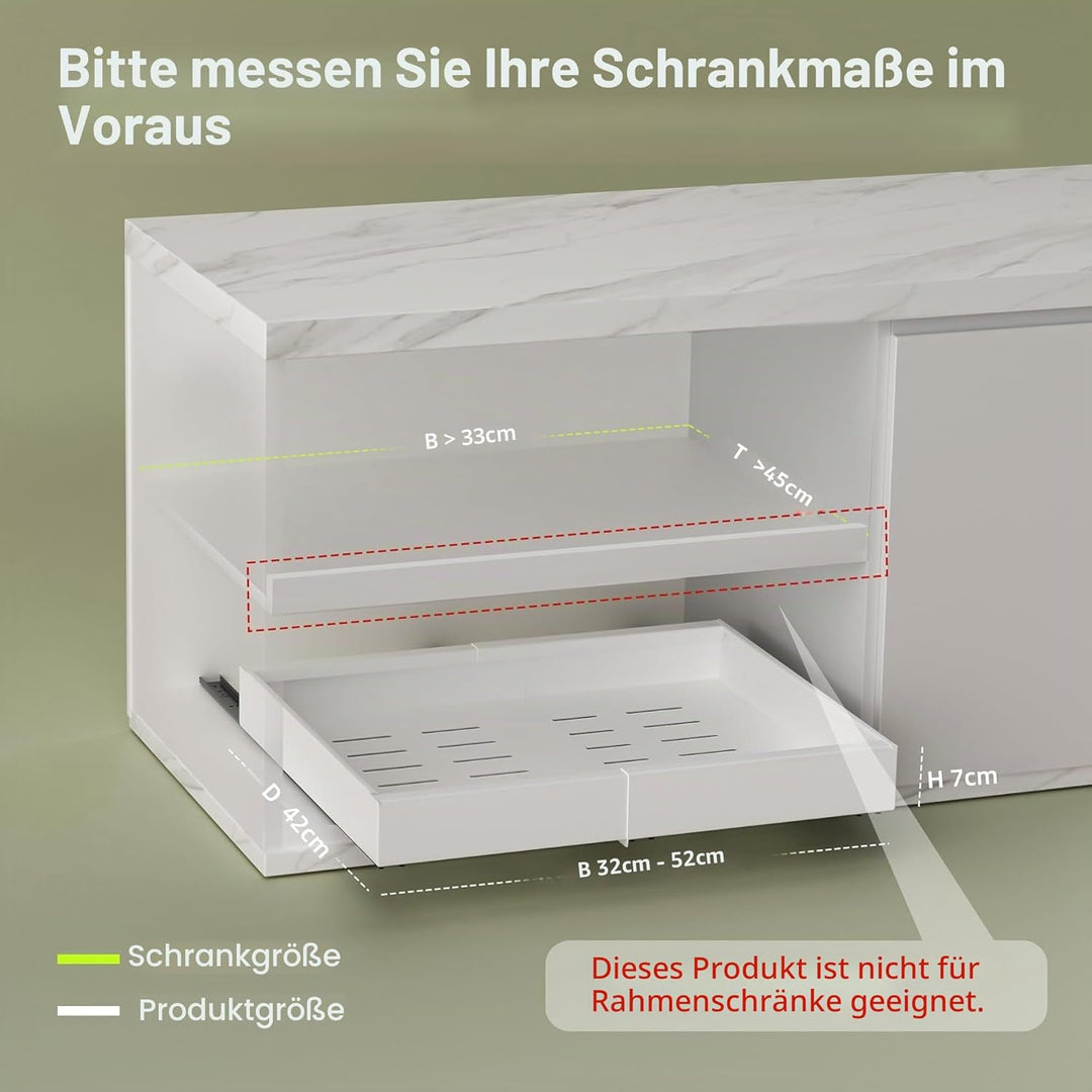 LeKuni Teleskopschublade, Verstellbare Breite Ausziehbare Schublade Küche, Ausziehbarer Schrank Orga