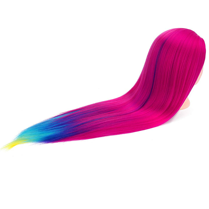 TopDirect 80cm/31.5 Zoll Übungskopf Frisierkopf Friseur 100% Synthetisches Haar Perückenkopf Puppenk