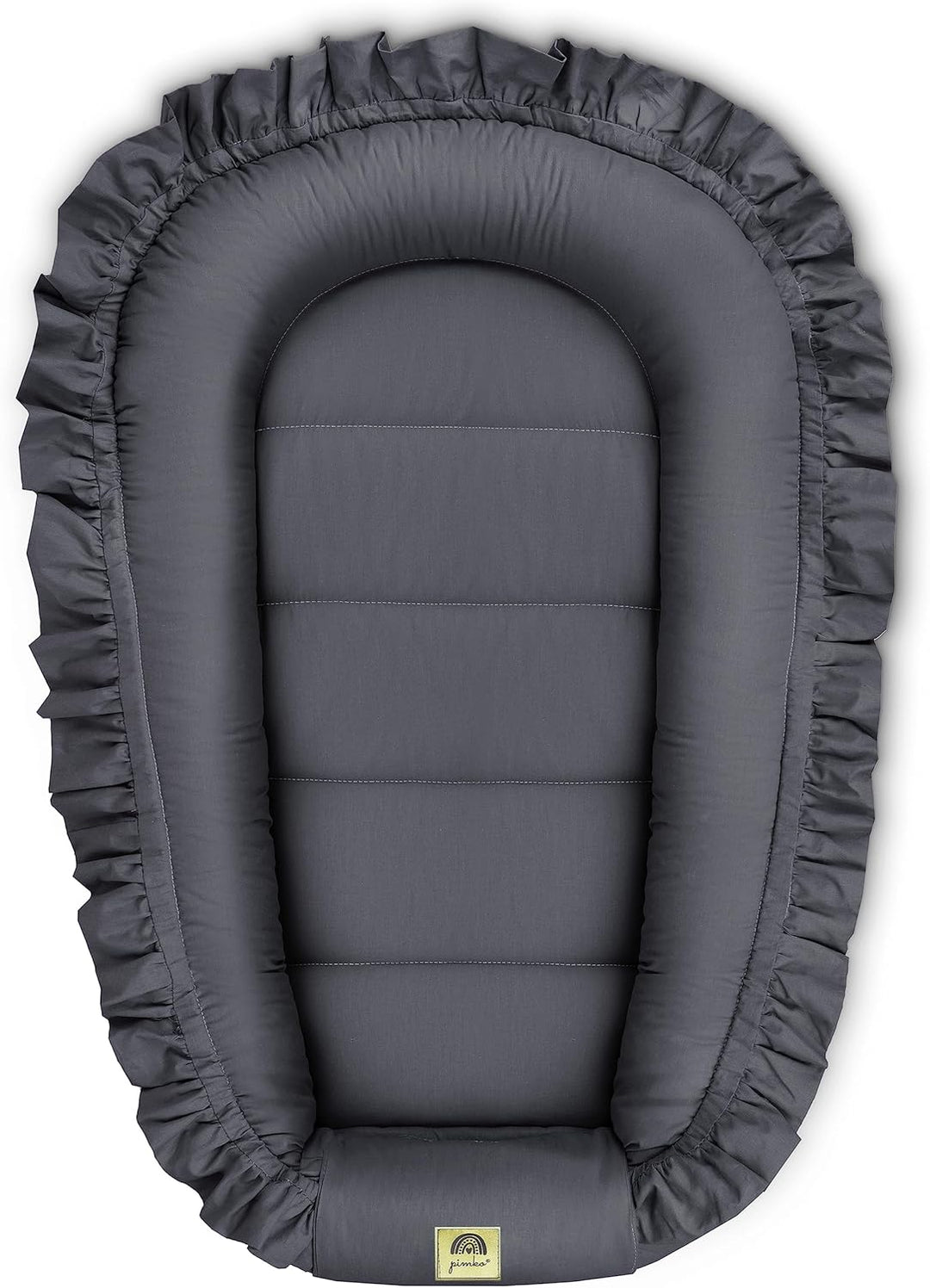 PIMKO Babynest mit rüschen Babynestchen für Baby Kuschelnest Babykokon für Säuglinge und Neugeborene