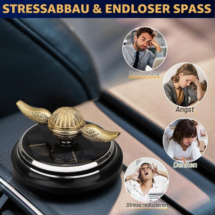Solarenergie-Auto-goldenes Fidget-Spinner-Spielzeug, Auto-Lufterfrischer mit Sonnenschein zum Stress