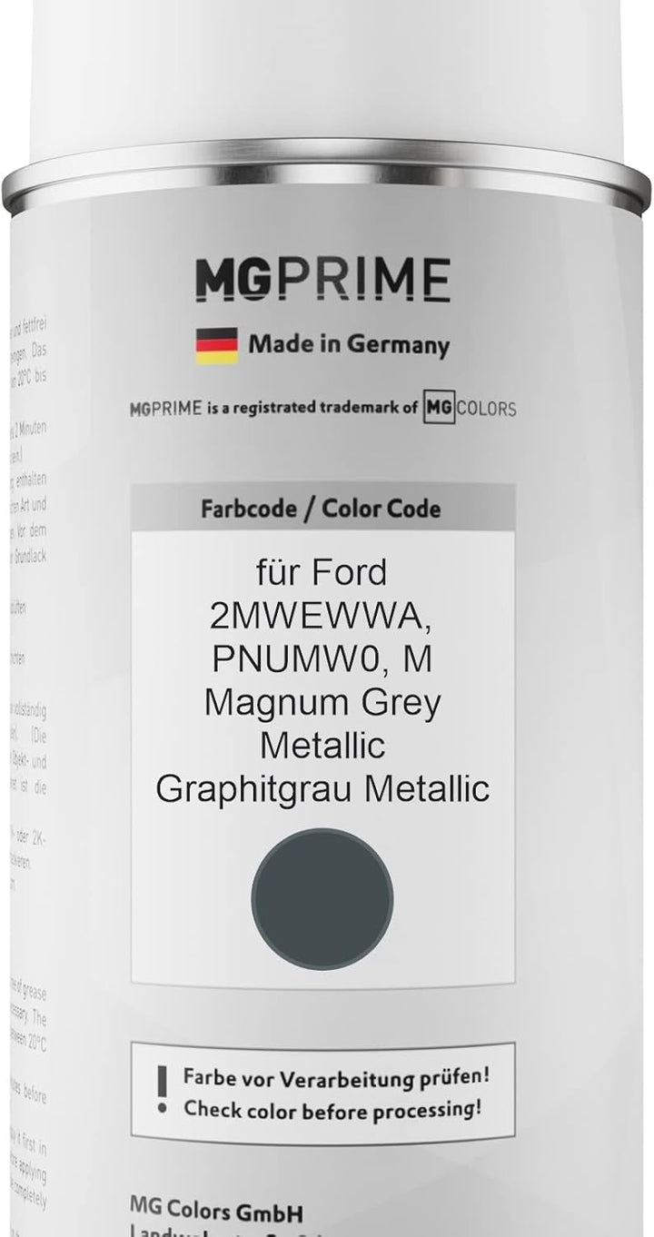 MG PRIME Autolack Sprühdosen Set für Ford 2MWEWWA / PNUMW0 / M Magnum Grey Metallic/Graphitgrau Meta