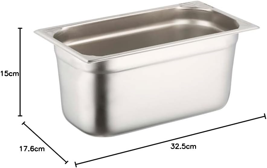 METRO Professional GN-Behälter 1/3, Edelstahl, Höhe 150 mm, lebensmittelechter und hitzebeständiger