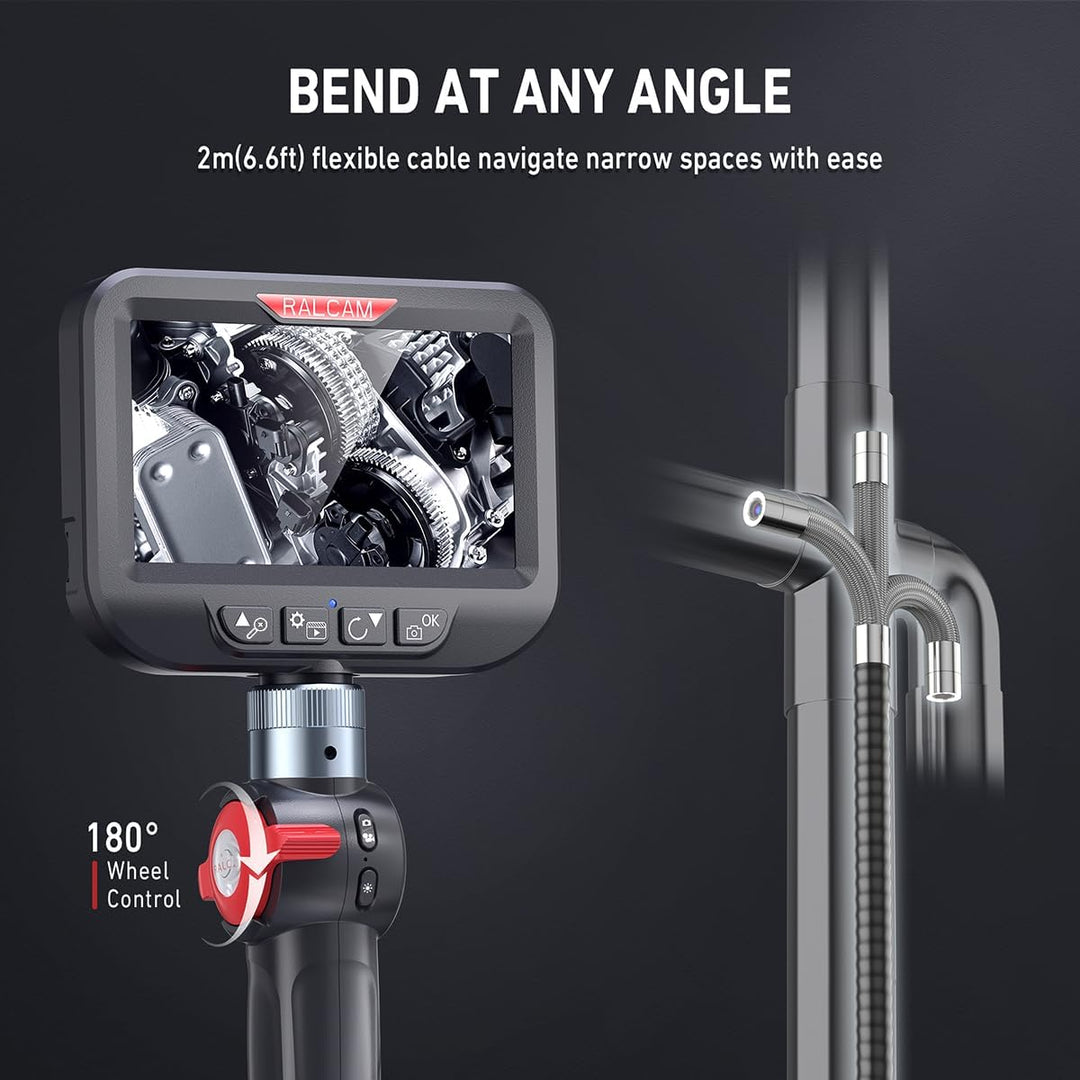 Ralcam Endoskopkamera mit Licht Endoscope Camera - Endoskop 6,2mm Inspektionskamera 4,3" HD 720P Roh