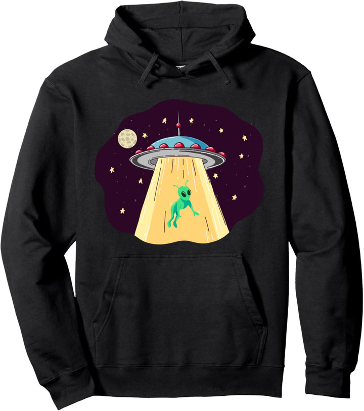 Ausserirdische Entführung Retro-fliegendes Raumschiff UFO Pullover Hoodie