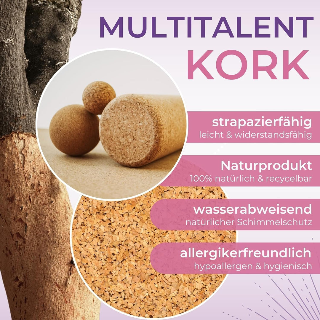 EMMAfit Kork Yoga Egg I 305 x 120 x 75mm I hochwertiges Yogaei aus Kork für Yoga-Übungen I hygienisc