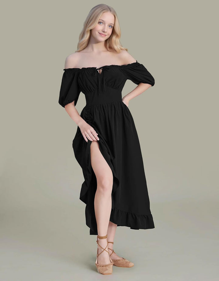 GOLDSTITCH Renaissance-Kleid für Damen, Pirat M C-schwarz, M C-schwarz