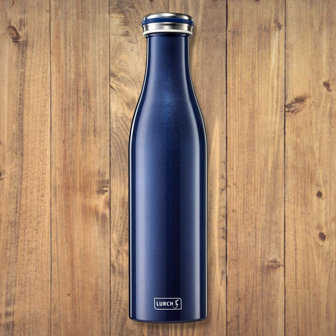 Lurch 240862 Isolierflasche/Thermoflasche für heisse und kalte Getränke aus doppelwandigem Edelstahl