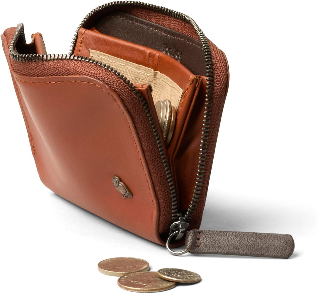 Bellroy Folio Mini, Münz-Geldbörse aus Leder - BurntUmber, Burntumber