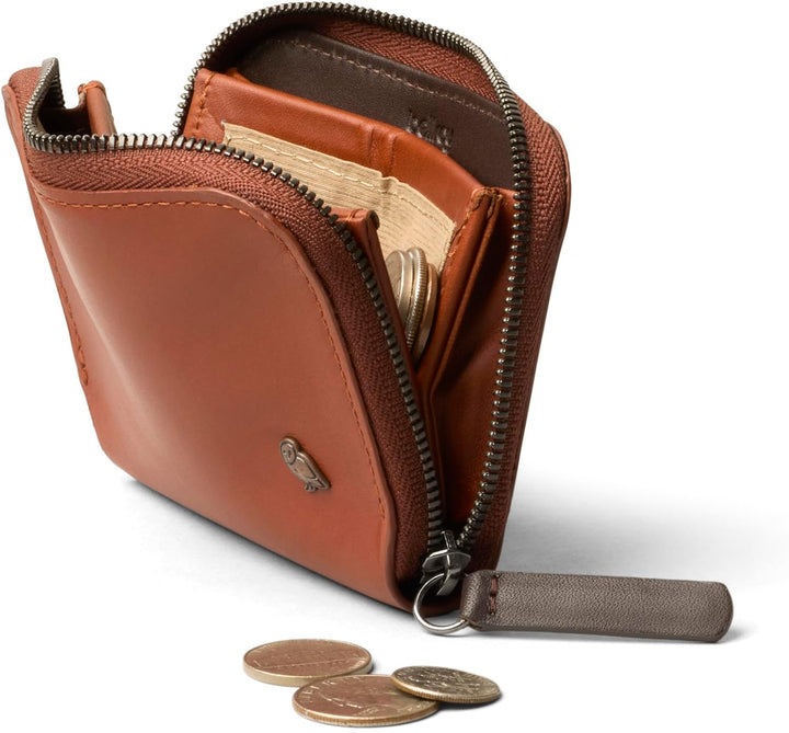 Bellroy Folio Mini, Münz-Geldbörse aus Leder - BurntUmber, Burntumber